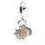 Pandora Charms – Two-tone Celestial Triple Dangle Charm in blue