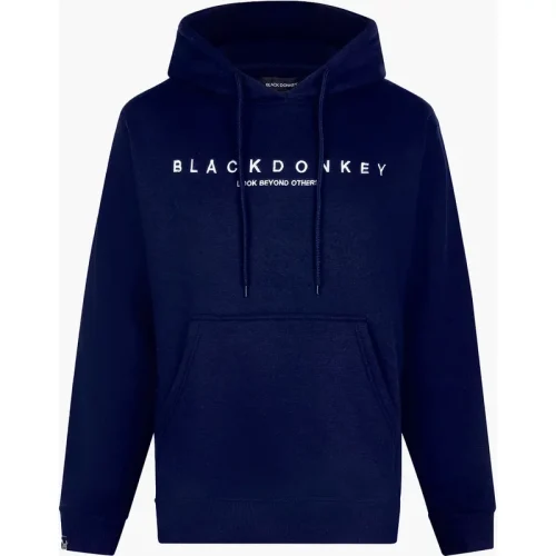 Black Donkey Ares hoodie i navy/white