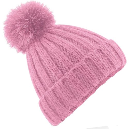 Beechfield Volwassen unisex verbier faux fur pom pom muts