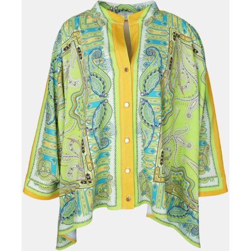 Mucho Gusto Poncho portinatx paisley lime patchwork