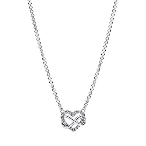 Pandora Kettingen – Sparkling Infinity Heart Collier in silver