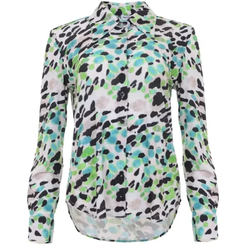 MAICAZZ Garbixl blouse paintart smaragd sp23.20.004