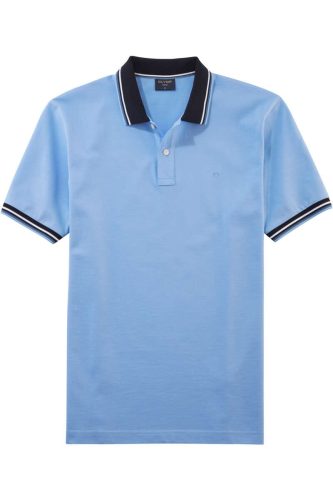 OLYMP Casual Regular Fit Polo shirt Korte mouw lichtblauw