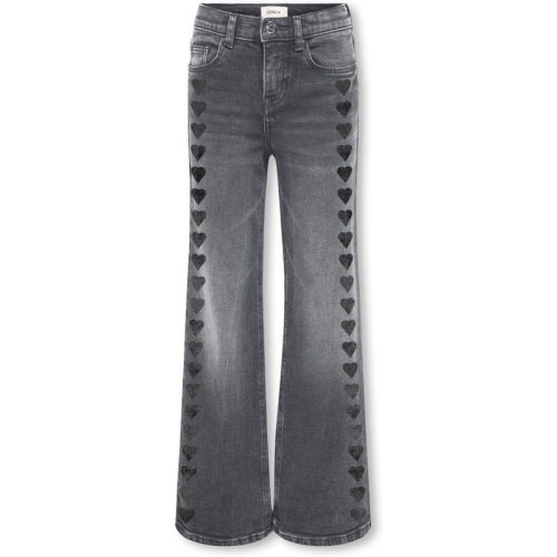 Only Kogjuicy wide heart emb dnm black denim