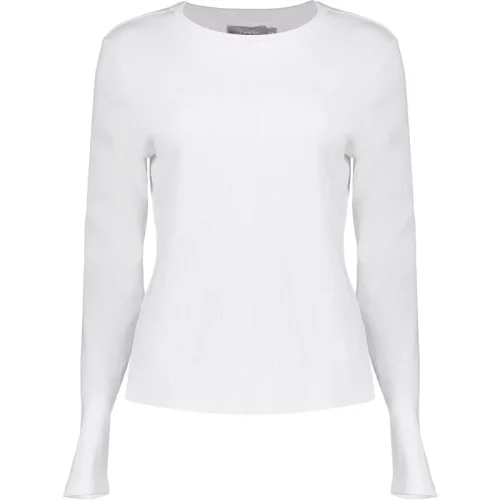 Geisha 42611-41 000 t-shirt rib long sleeves white