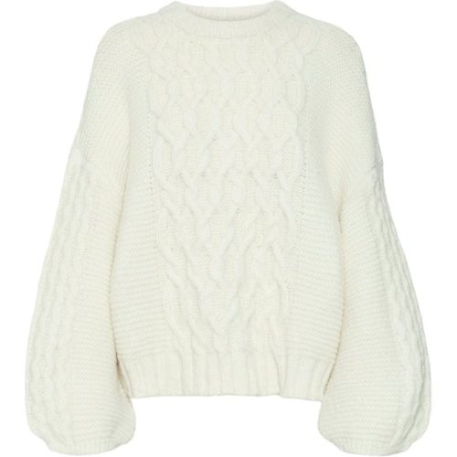 Vero Moda Vmnewsvea ls oneck oversize pullover ecru