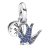 Pandora Charms – Swallow sterling silver double dangle with crystal in blue