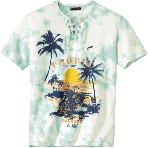 Atlas For Men Heren tie dye lace up t-shirt