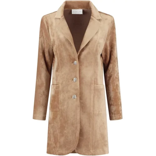 Helena Hart 7323 blazer velvet lang camel