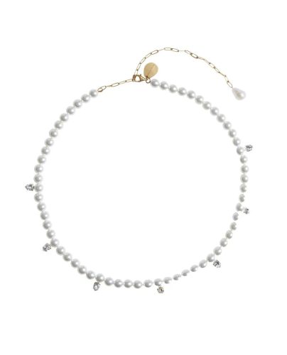 Simone Rocha Kettingen – Pearl Crystal Dagger Choker Necklace in white