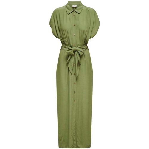 Jacqueline de Yong Jdysonya ss maxi shirt dress wvn army