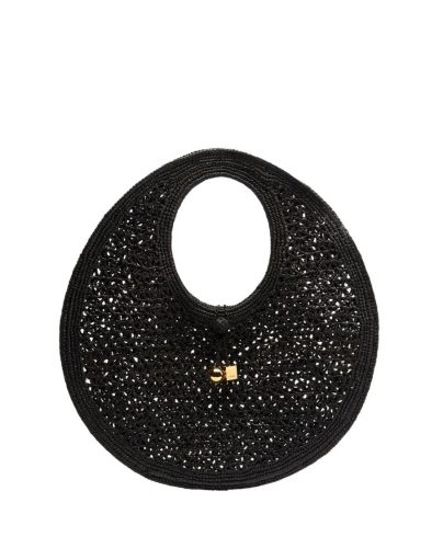 Jacquemus Crossbody bags – Le Rond Spiaggia Raffia Handbag in zwart