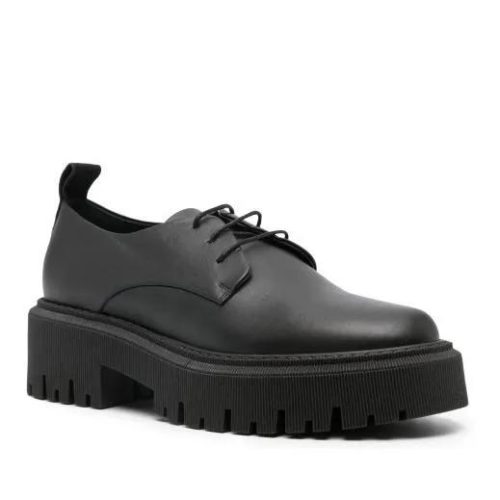 Lorena Antoniazzi Low-Top Sneakers – 50Mm Lace-Up Leather Loafers in zwart