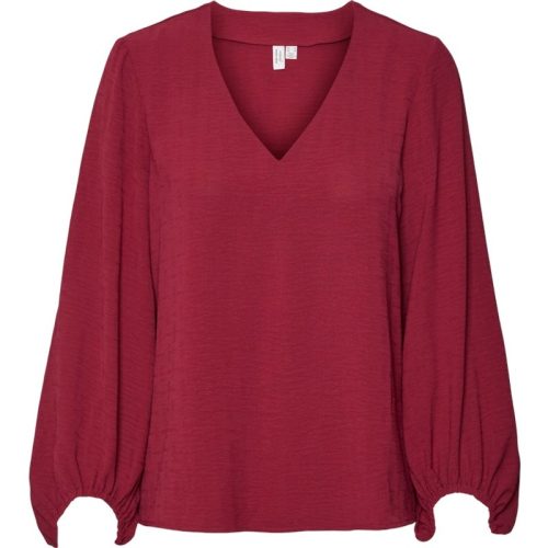 Vero Moda vmolivia l/s v-neck top wvn btq ga 10315119 red plum