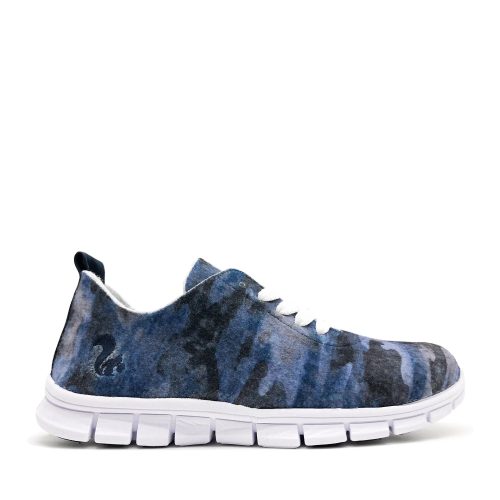 thies Low-Top Sneakers – thies ® PET Sneaker camo blue  vegan aus recycelt in blauw