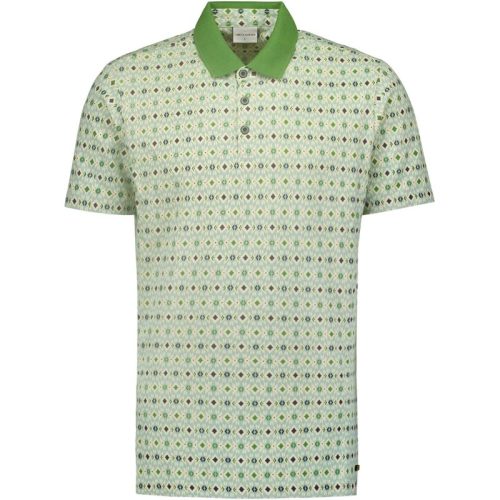 No Excess Polo korte mouw print allover pique stretch mint