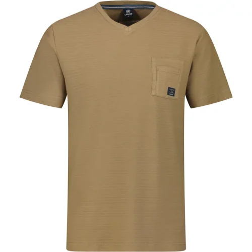 Lerros Heren v-hals shirt 24531801 738 desert sand