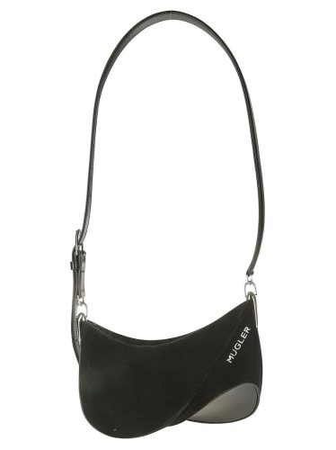 Mugler Shoppers – Leather Spiral Shoulder Bag in zwart