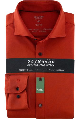 OLYMP Level Five 24/Seven Dynamic Flex Body Fit Jersey shirt rood, Effen