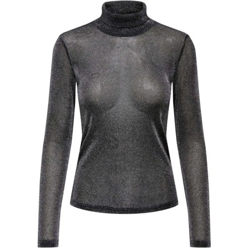 Only Onlamera glitter l/s rollneck jrs black/silver gli