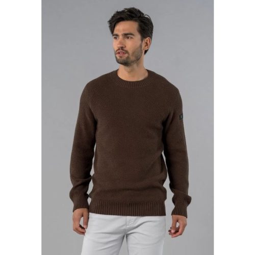 PRESLY & SUN Moss stitch round neck