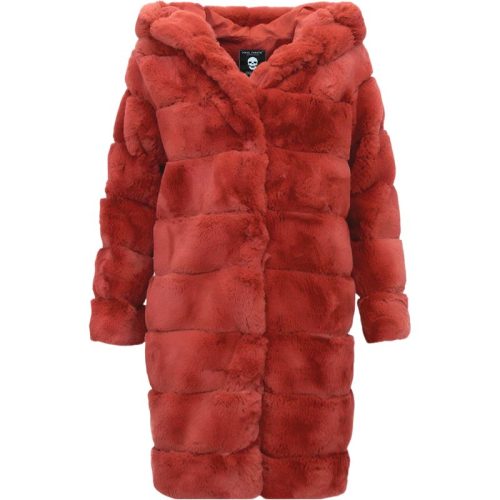 Gentile Bellini Faux fur jas met capuchon bordeaux