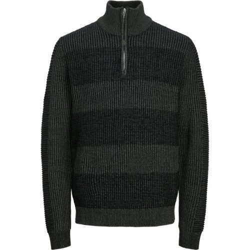 Jack & Jones Jjhugo knit half zip antraciet