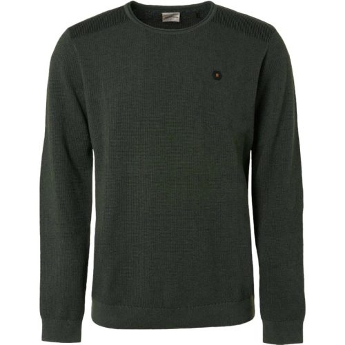 No Excess Pullover crewneck 2 coloured jacqua dark green