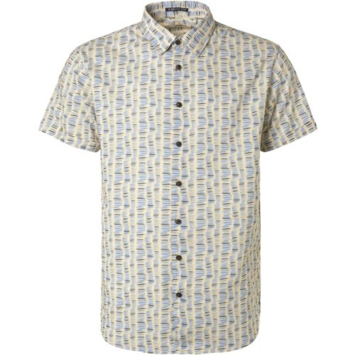 No Excess Shirt short sleeve allover printed washed blue