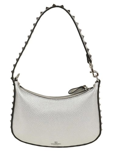 VALENTINO Shoppers – Mini Hobo Rockstud Bag in staalgrijs