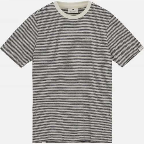 Anerkjendt Akrod s/s cot/linen stripe tee 901538 sky captain