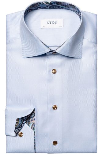 ETON Slim Fit Overhemd marine, Effen