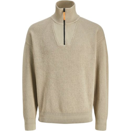 Jack & Jones Jcooutdoor knit half zip high neck licht