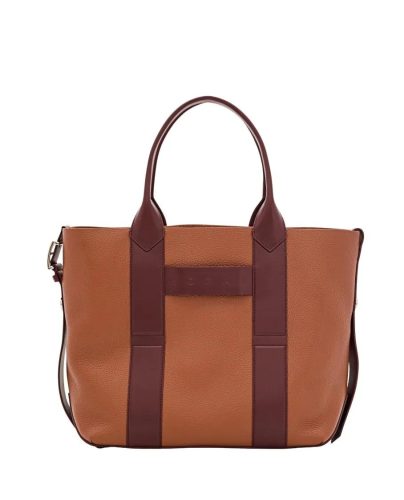 Hogan Totes & shoppers – Medium Script Leather Shopping Bag in bruin