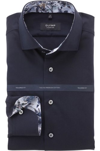 OLYMP SIGNATURE Tailored Fit Overhemd Marine, Effen