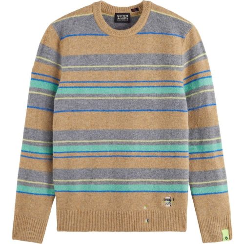 Scotch & Soda Regular fit softy wool stripes camel stripe