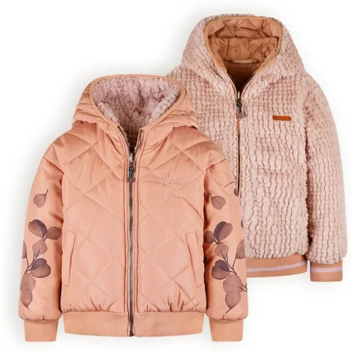 NoNo Meisjes reversibel winterjas met capuchon bomby –