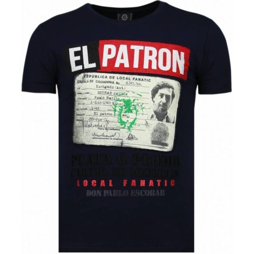 Local Fanatic El patron narcos billionaire rhinestone t-shirt