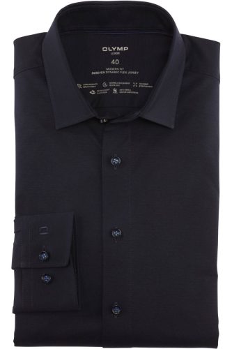 OLYMP Luxor 24/Seven Modern Fit Jersey shirt marine, Effen