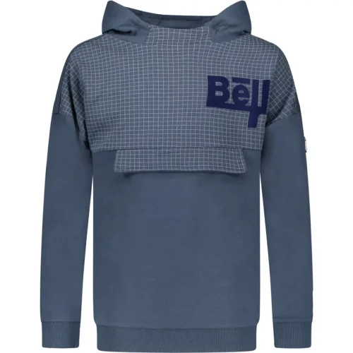 Bellaire  Jongens hoodie met fake pocket en aop midnight