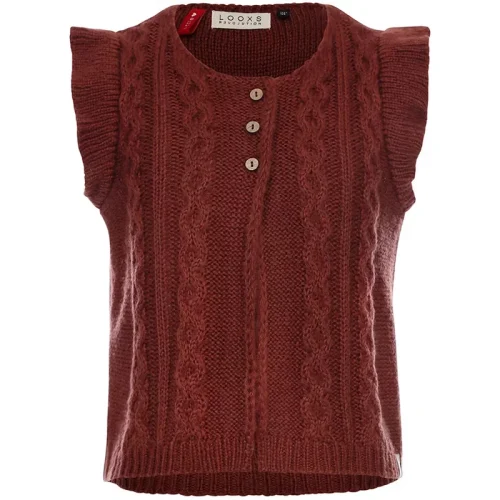 Looxs Revolution Meisjes gilet gebreid rood