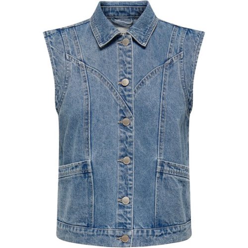 Only Onlkennedy sl dnm waistcoat bj blue denim