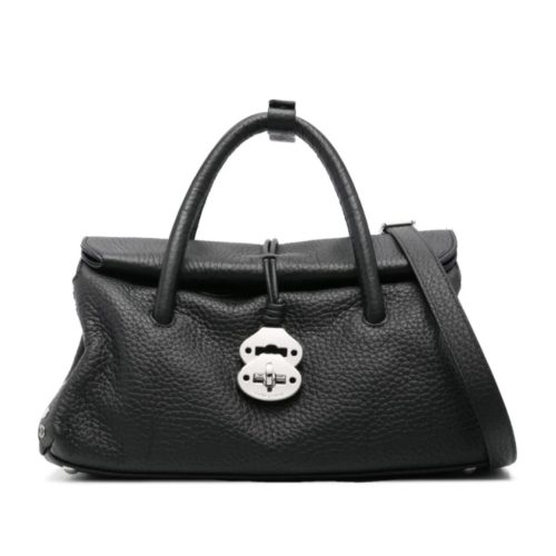 Zanellato Shoppers – Black Calf Leather Rectangle Handbag in zwart