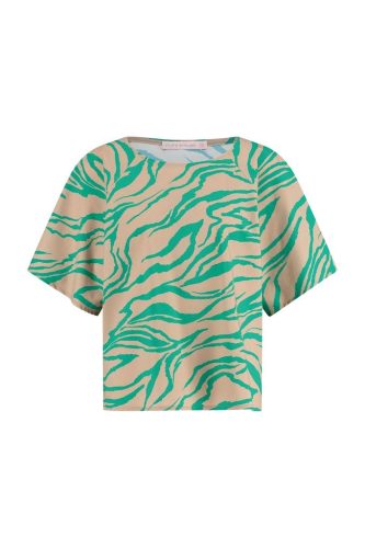 Studio Anneloes Moreen Tiger Top 09988 T-shirt Korte Mouw 7316 Smaragd/clay