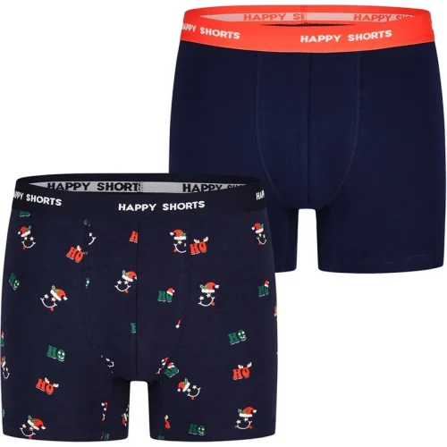 Happy Shorts Kinder boxershorts jongens kerst print 2-pack hohoho