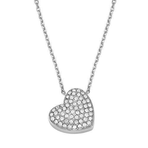 Fossil Kettingen – Sadie Glitz Heart Stainless Steel Pendant Necklace in silver