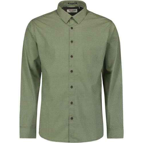 No Excess Shirt stretch allover printed dark green