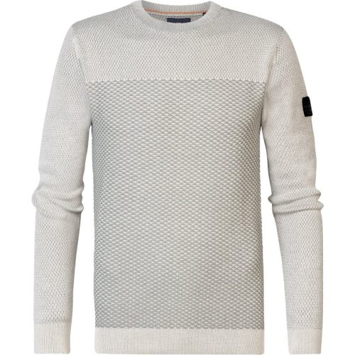 Petrol Industries men knitwear round neck basic m-3040-kwr212 0009 antique white