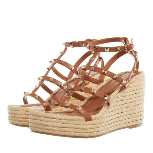 Valentino Garavani Espadrilles – Rockstud Wedge Espadrilles in bruin