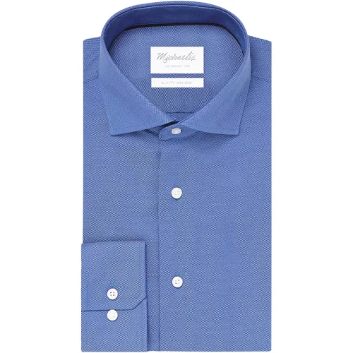 Michaelis Uni blue oxford katoenen overhemd